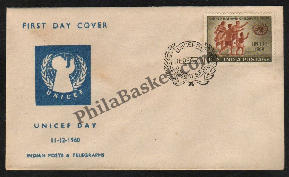 #FDC37 - UNICEF Day - First Day Cover - 1960 - Buy India Stamp - PhilaBasket.Com